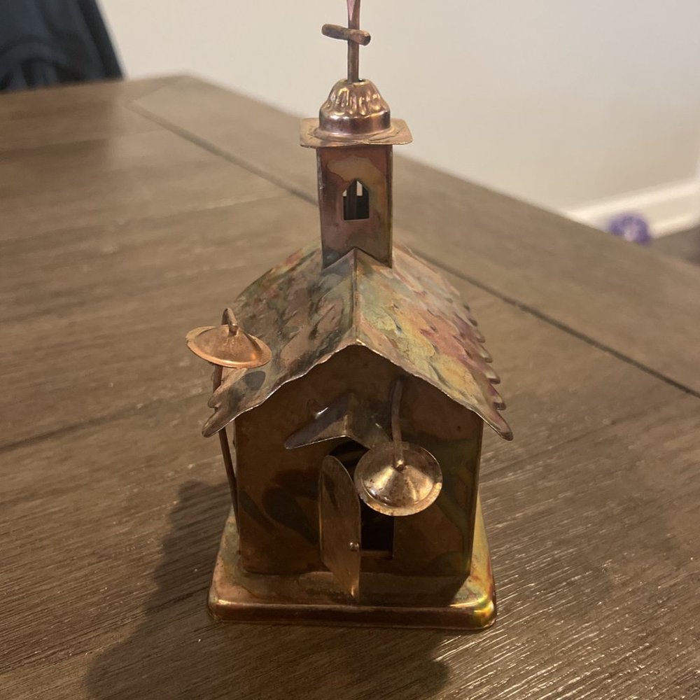 Vintage Copper Tin Church Music Box